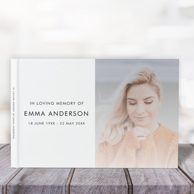 Libro De Visitas Foto Memorial Moderno Funeral Elegante (Subido por el creador)