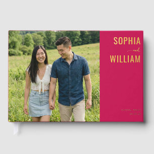Libro De Visitas Foto Moderna Magenta Alegre