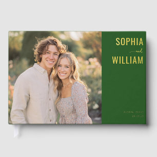 Libro De Visitas Foto moderna verde romántica