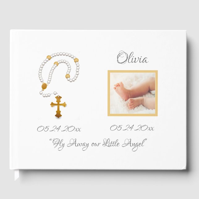 Libro De Visitas Foto Muerte Keepsake Fly Away Angel Funeral (Anverso)