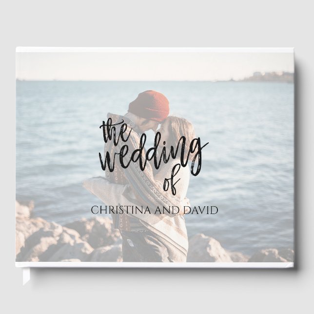 Libro De Visitas Foto Personalizado personalizada Boda romántico mo (Anverso)