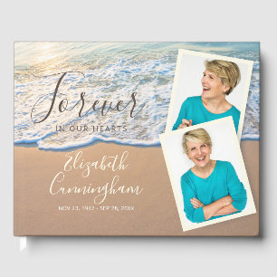 Libro De Visitas Foto personalizado Sandy Ocean Beach Funeral Memor