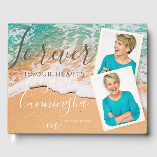 Libro De Visitas Foto personalizado Sandy Ocean Beach Funeral Memor