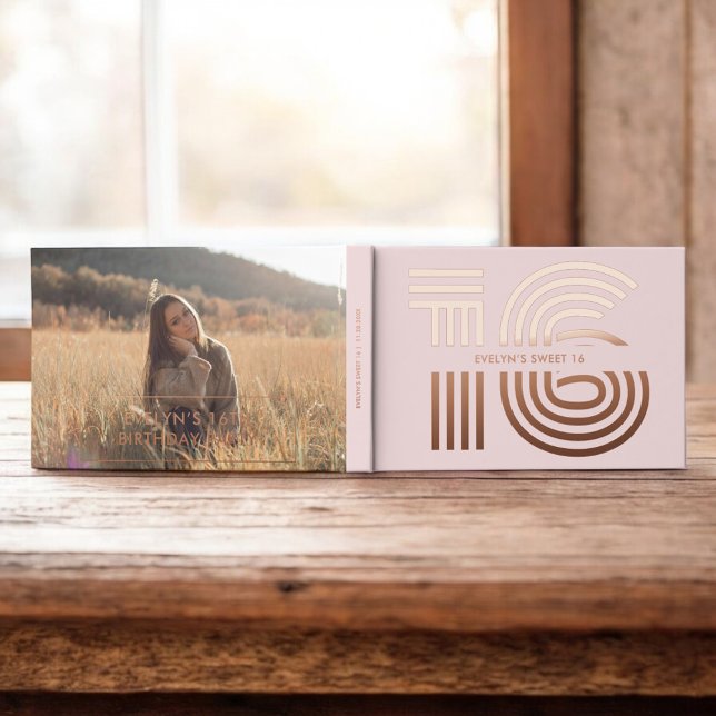 Libro De Visitas Foto Retro Elegant Rubor Sweet 16 (Subido por el creador)