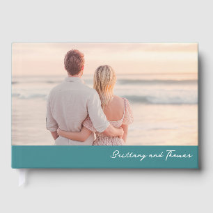 Libro De Visitas Foto Romántica de Playa con Pastel