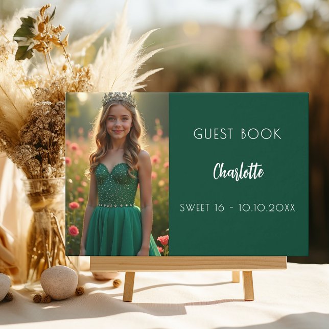 Libro De Visitas Foto verde esmeralda Sweet 16 Guest Book (Subido por el creador)