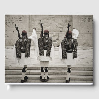 Foto vintage de un guardia de honor, Atenas, Greci