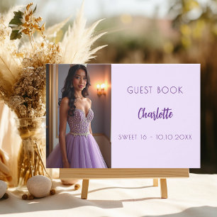 Libro De Visitas Foto violeta de Lavender Sweet 16