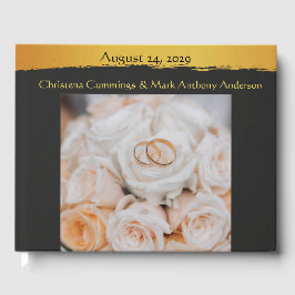 Libro De Visitas Fotografía de Boda Midnight Gold
