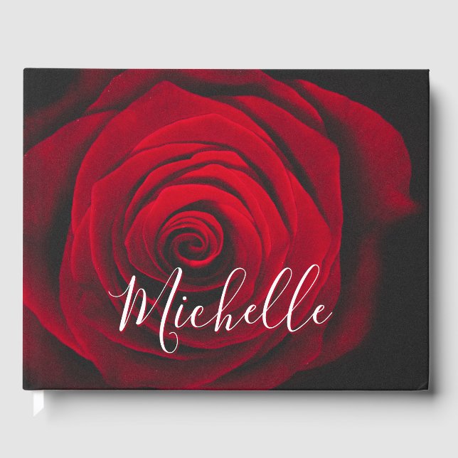 Libro De Visitas Fotografía de la cosecha de rosa rojo monograma pe (Anverso)