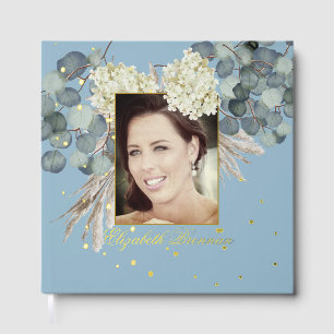 Libro De Visitas Fotomontaje Famoso Focal Azul Elegante