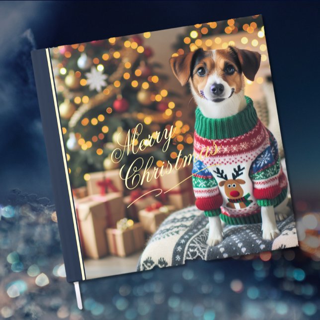 Libro De Visitas Fotos navideñas de Merry (Merry Christmas Photo Foil Guest Book)