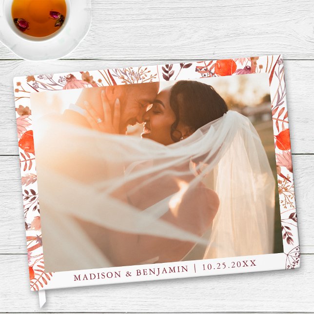Libro De Visitas Fotos Simples de Bodas con Flores Silvestres Rústi (Subido por el creador)