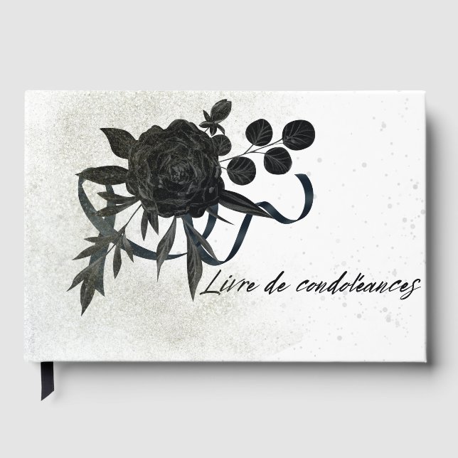 Libro De Visitas FR | Livre de condoléances - Rose noire (Anverso)