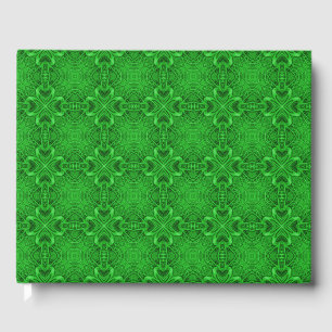Libro De Visitas Fractal kaleidoscopio verde vintage celta