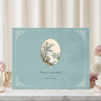 Libro De Visitas French Heron Dusty Blue Wedding