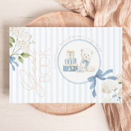 Libro De Visitas French nursery Coquette Teddy Bear Baby Boy Shower