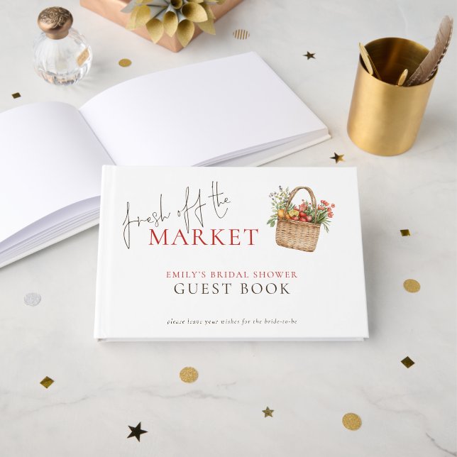 Libro De Visitas Fresca del Mercado Despedida de Soltera (Anverso Abierto)