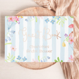 Libro De Visitas Fresh Off the Market Wildflower Stripes Watercolor