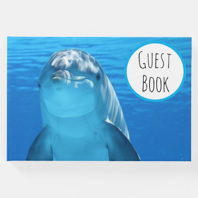 Libro De Visitas Friendly Dolphin Blue Sea Guest Book (Anverso)