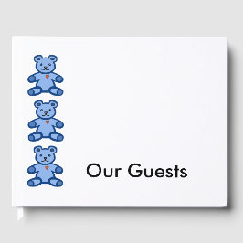 Libro De Visitas Frontera de osos de peluche azul