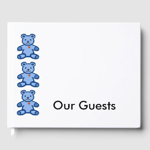 Libro De Visitas Frontera de osos de peluche azul