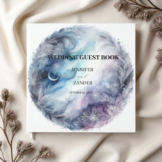 Libro De Visitas Frosty Elegance Boda Moderno acuarela Icy (Subido por el creador)