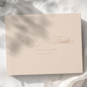 Libro De Visitas Fuente escrita elegante beige-marrón para ducha de