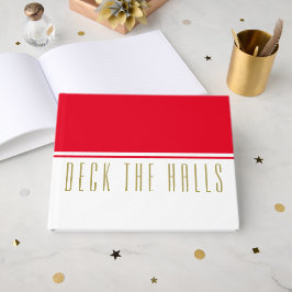 Libro De Visitas Fun Blindante Blanco Rojo "DECK THE HALLS"