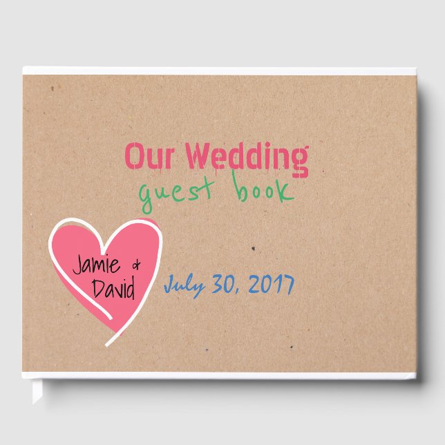 Libro De Visitas Fun Craft Paper Look Boda Guest Book (Anverso)