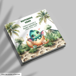 Libro De Visitas Fun Dinosaur Hatching Pronto Baby Shower Guest Boo