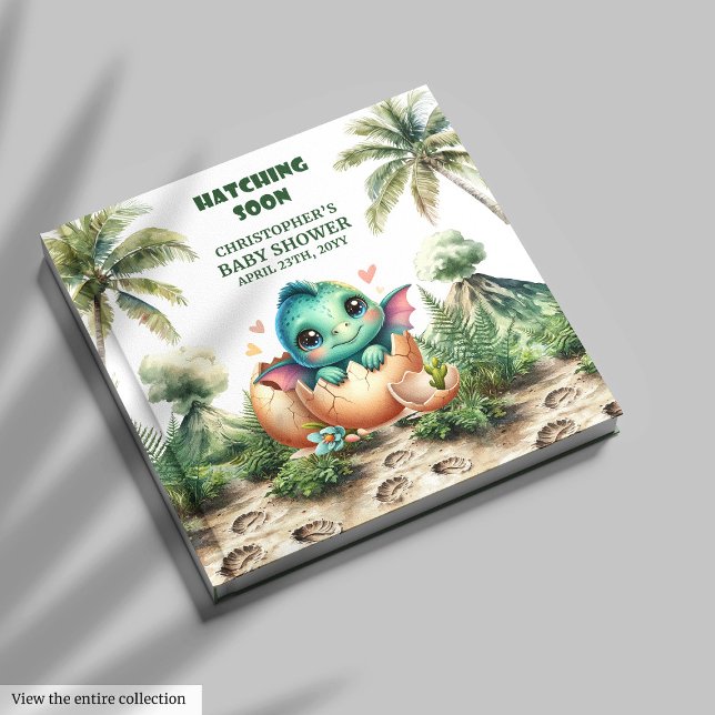 Libro De Visitas Fun Dinosaur Hatching Pronto Baby Shower Guest Boo (Fun Dinosaur Hatching Soon Baby Shower Guest Book)