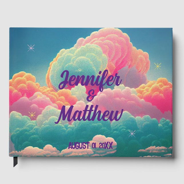 Libro De Visitas Fun Pastel Cotton Candy Clouds (Anverso)