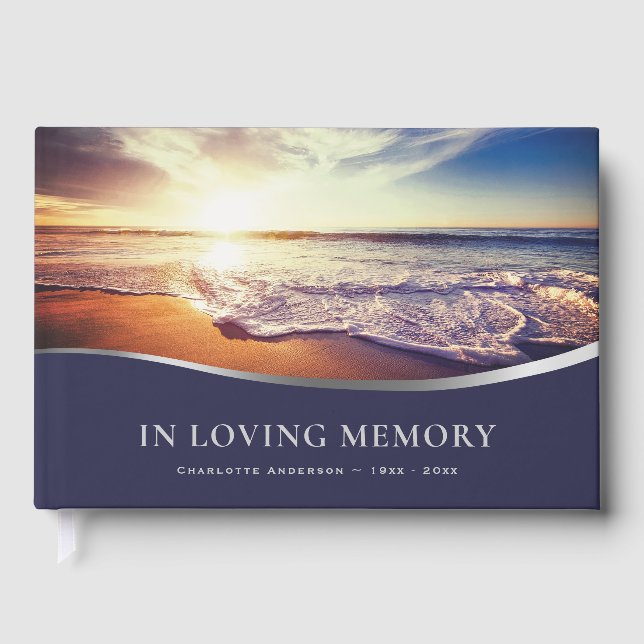 Libro De Visitas Funeral atardecer en la playa (Anverso)