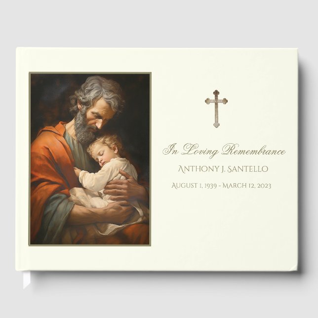 Libro De Visitas Funeral conmemorativo católico de San José y Jesús (Anverso)