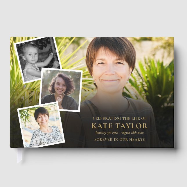 Libro De Visitas Funeral conmemorativo del collage de fotos (Anverso)