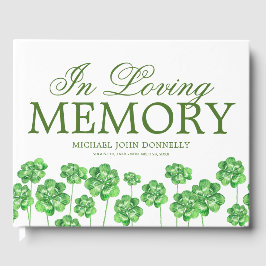 Libro De Visitas Funeral conmemorativo del Shamrock Clover