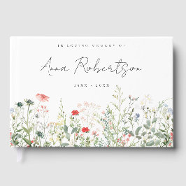 Libro De Visitas Funeral del Servicio Memorial Wildflower Meadow