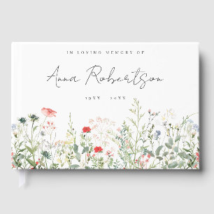 Libro De Visitas Funeral del Servicio Memorial Wildflower Meadow