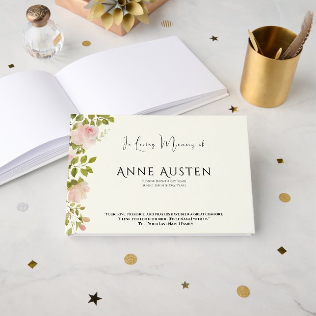 Libro De Visitas Funeral Guest Book (Anverso Abierto)