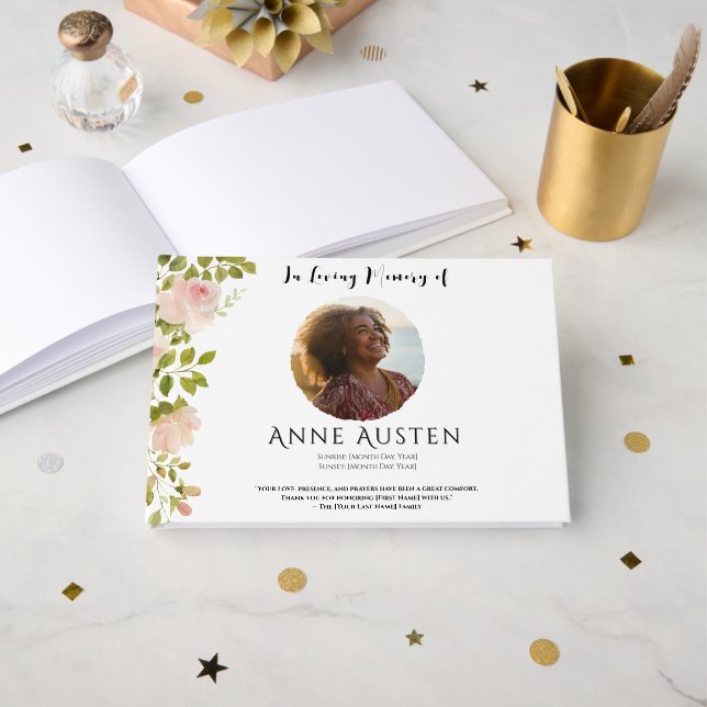 Libro De Visitas Funeral Guest Book (Anverso Abierto)