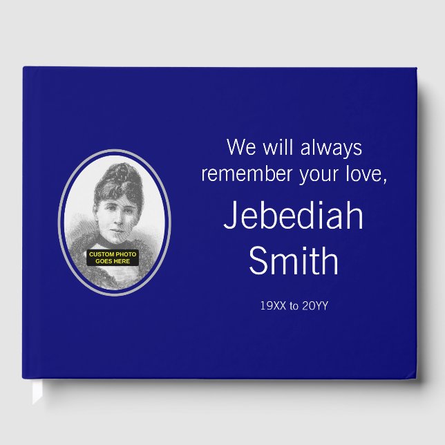 Libro de visitas funerarias básico, triste, foto d (Anverso)