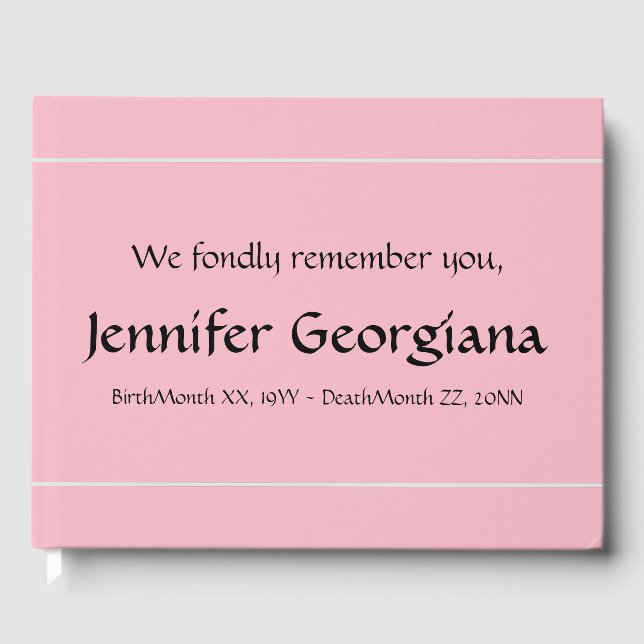 Libro de visitas funerarias moderado y Minimalista (Anverso)