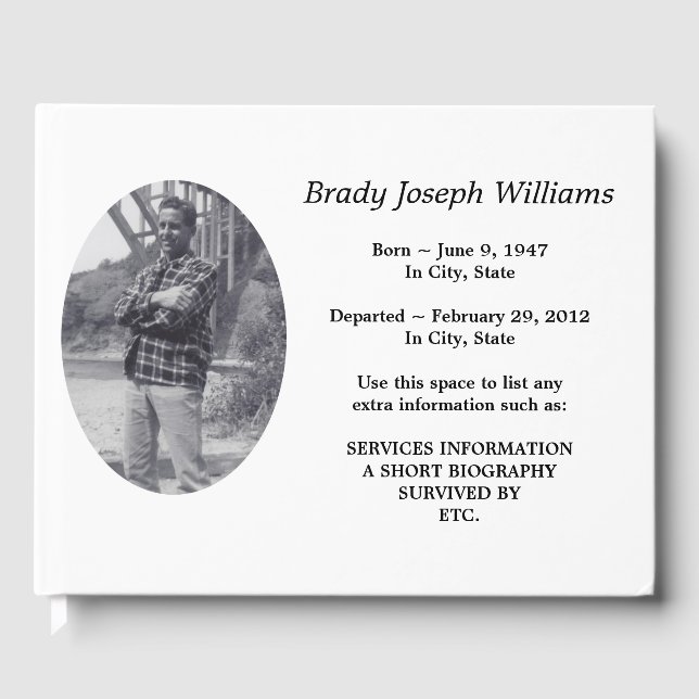 libro de visitas funerarias simple de memoriam (Anverso)