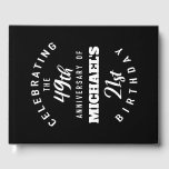 Libro De Visitas Funny 70th Birthday Personalizado<br><div class="desc">Háganlos reír con la perfecta idea de regalo de cumpleaños para hombres y mujeres que celebran una edad hito. Dice '¡Celebrando el 49 aniversario de su 21 cumpleaños!' Personalizar agregando su nombre.</div>