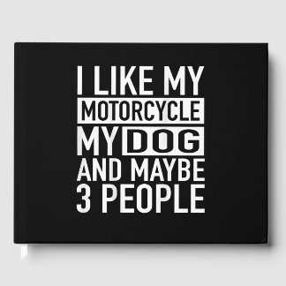 Libro De Visitas Funny Biker Me Gusta Mi Moto, Perro
