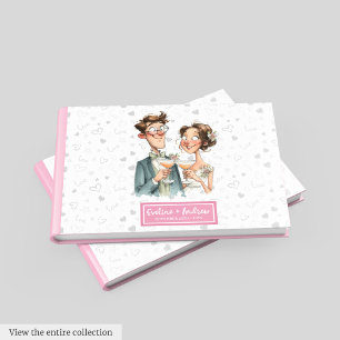 Libro De Visitas Funny Boda Guest Book Quirky Watercolor Pareja