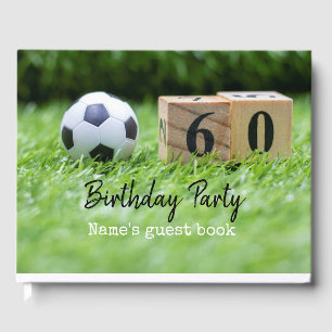 Libro De Visitas Fútbol 60 cumpleaños con bola y número sesenta g