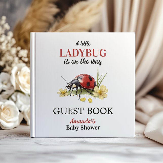 Libro De Visitas Garden Floral Daisy Little Ladybug Baby Shower (Subido por el creador)