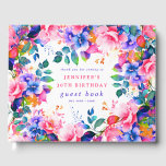 Libro De Visitas Garden Watercolor Floral 30th Birthday Guest Book<br><div class="desc">Celebre en estilo con nuestro libro de Fiestas Brillante y audaz de los 30 Años,  con nuestro impresionante diseño floral de acuarela en morado y rosa. ¡Pida ahora y haz que tu trigésimo cumpleaños sea memorable!</div>